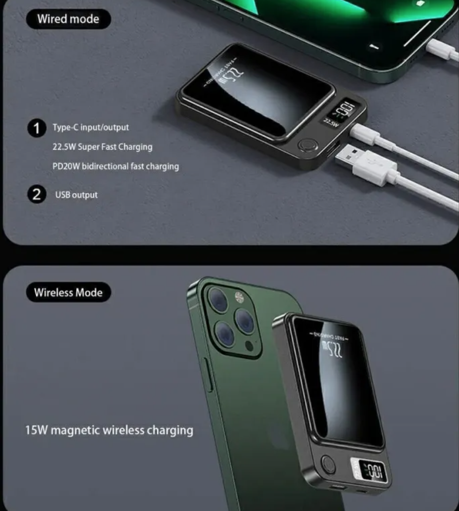 Magnetic 12000mAh Wireless Power Bank